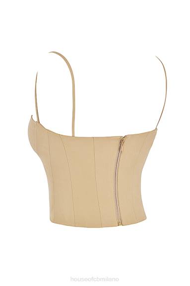 vestiario esso House of CB corsetto strutturato color cammello audette X44T46