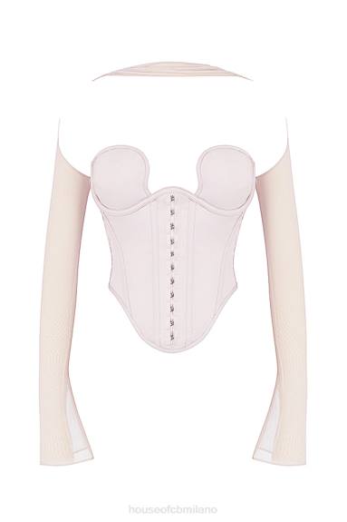 vestiario esso House of CB corsetto strutturato in cristalli Mina X44T66