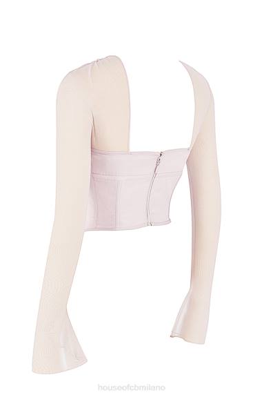 vestiario esso House of CB corsetto strutturato in cristalli Mina X44T66