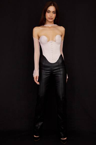 vestiario esso House of CB corsetto strutturato in cristalli Mina X44T66