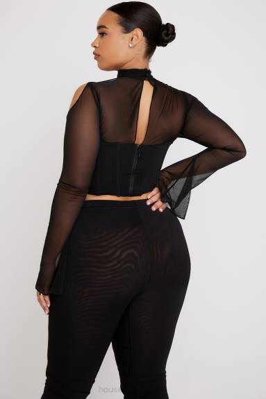 vestiario esso House of CB paulina corsetto nero a collo alto X44T71
