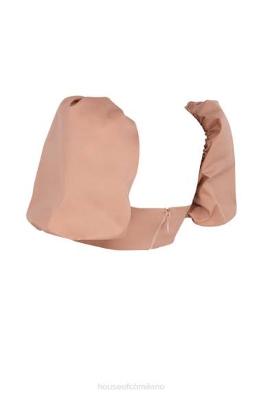 vestiario esso House of CB reggiseno Hedy Camel con maniche a sbuffo X44T107