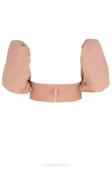 vestiario esso House of CB reggiseno Hedy Camel con maniche a sbuffo X44T107