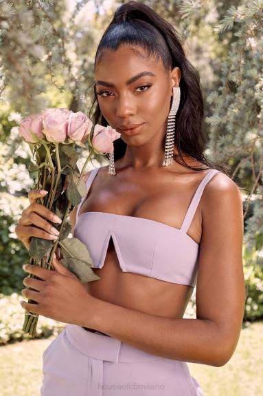 vestiario esso House of CB reggiseno leela viola in crêpe con ferretto X44T813