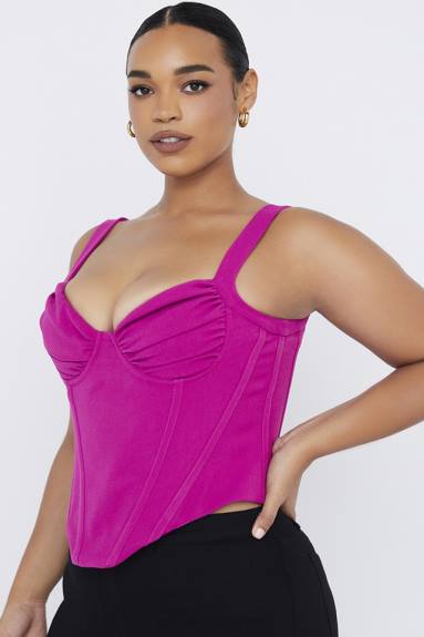 vestiario esso House of CB top corsetto con stecche fucsia dana X44T75
