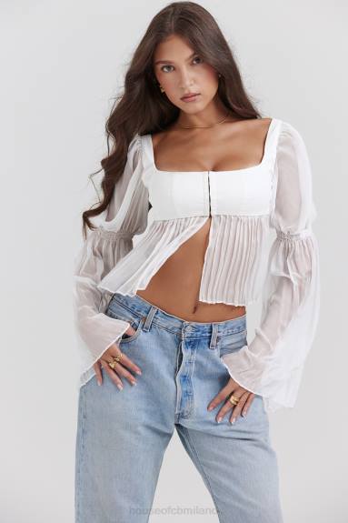 vestiario esso House of CB top plissettato bianco lucie X44T8