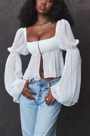 vestiario esso House of CB top plissettato bianco lucie X44T8