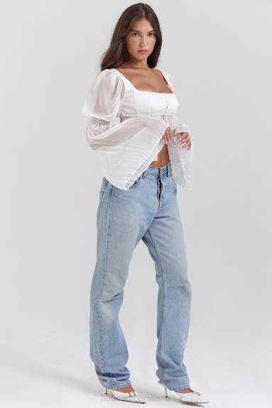 vestiario esso House of CB top plissettato bianco lucie X44T8