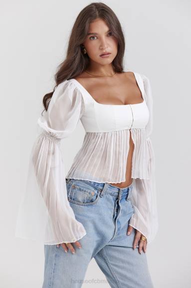 vestiario esso House of CB top plissettato bianco lucie X44T8