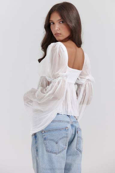 vestiario esso House of CB top plissettato bianco lucie X44T8
