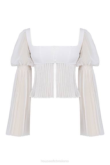 vestiario esso House of CB top plissettato bianco lucie X44T8
