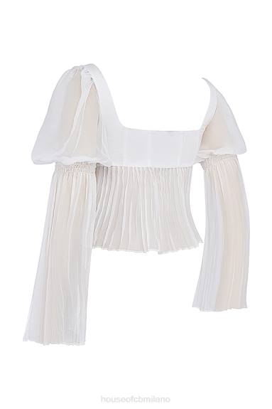 vestiario esso House of CB top plissettato bianco lucie X44T8