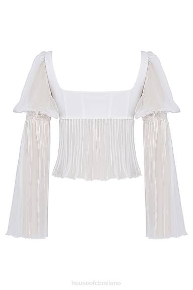 vestiario esso House of CB top plissettato bianco lucie X44T8