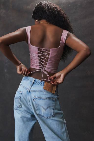 vestiario esso House of CB un corsetto con stampa rosa X44T12