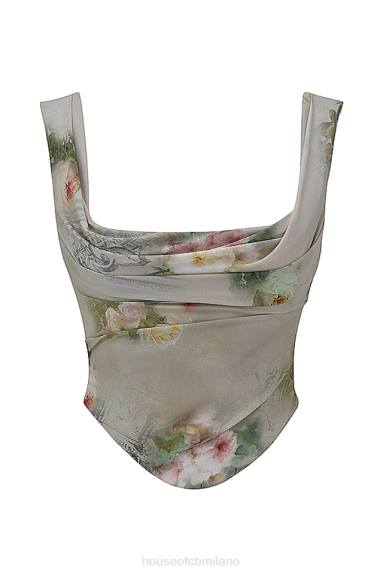 vestiario esso House of CB un corsetto floreale vintage X44T28