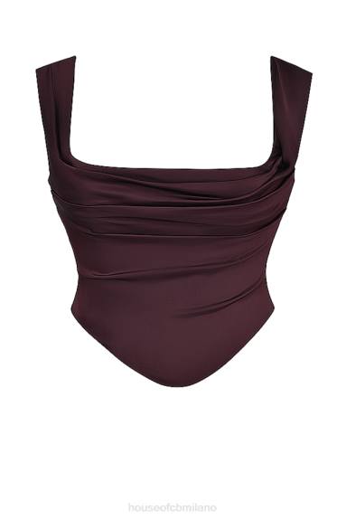 vestiario esso House of CB un ricco corsetto marrone X44T6
