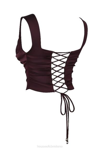 vestiario esso House of CB un ricco corsetto marrone X44T6
