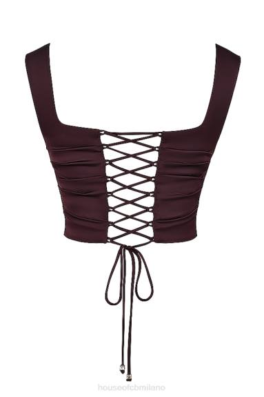 vestiario esso House of CB un ricco corsetto marrone X44T6
