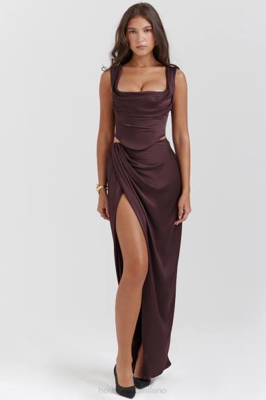 vestiario esso House of CB un ricco corsetto marrone X44T6