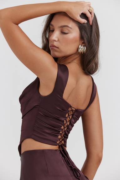vestiario esso House of CB un ricco corsetto marrone X44T6