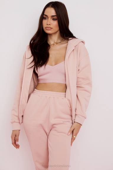 vestiario esso House of CB Felpa con cappuccio con zip Storm Blush Blush X44T766
