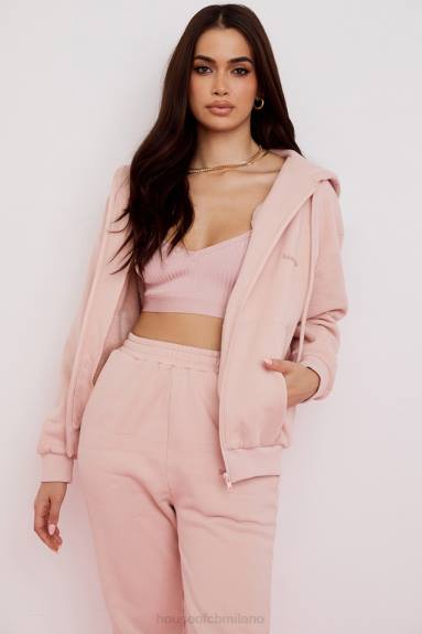 vestiario esso House of CB Felpa con cappuccio con zip Storm Blush Blush X44T766