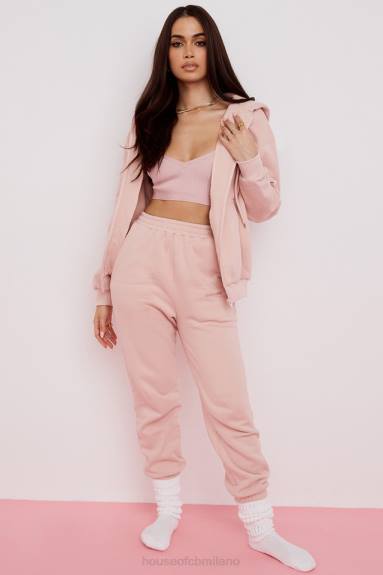 vestiario esso House of CB Felpa con cappuccio con zip Storm Blush Blush X44T766