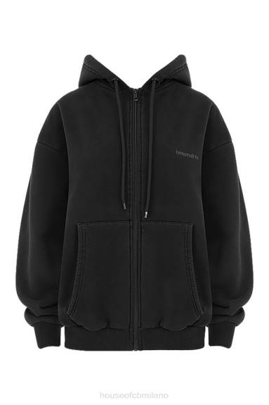 vestiario esso House of CB Felpa con cappuccio e zip Storm Ink X44T768