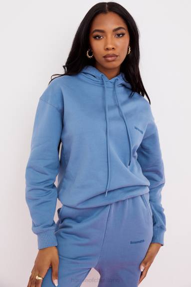 vestiario esso House of CB Felpa con cappuccio oversize azzurra Halo X44T764