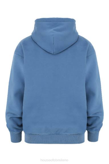vestiario esso House of CB Felpa con cappuccio oversize azzurra Halo X44T764