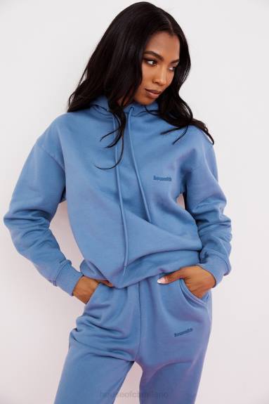 vestiario esso House of CB Felpa con cappuccio oversize azzurra Halo X44T764