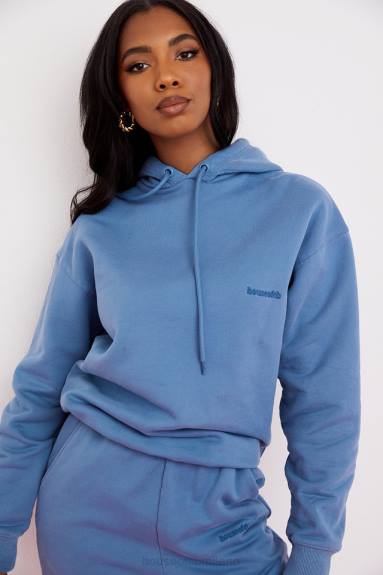 vestiario esso House of CB Felpa con cappuccio oversize azzurra Halo X44T764