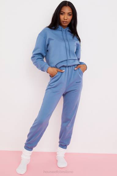 vestiario esso House of CB Felpa con cappuccio oversize azzurra Halo X44T764