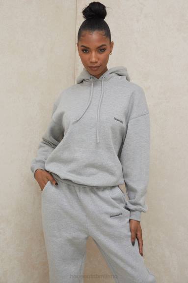 vestiario esso House of CB Felpa con cappuccio oversize grigio alone X44T795