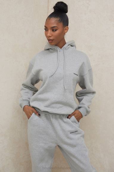 vestiario esso House of CB Felpa con cappuccio oversize grigio alone X44T795