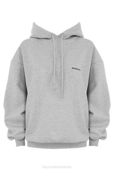 vestiario esso House of CB Felpa con cappuccio oversize grigio alone X44T795