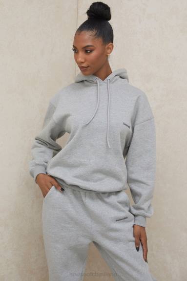 vestiario esso House of CB Felpa con cappuccio oversize grigio alone X44T795