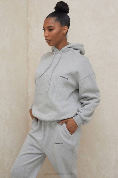 vestiario esso House of CB Felpa con cappuccio oversize grigio alone X44T795
