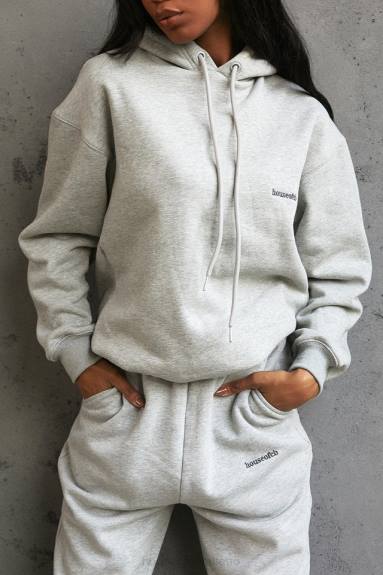 vestiario esso House of CB Felpa con cappuccio oversize grigio alone X44T795
