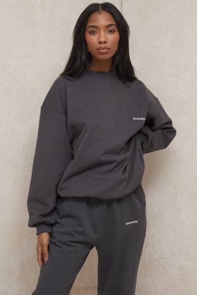 vestiario esso House of CB Felpa girocollo oversize color carbone di Tommy X44T801