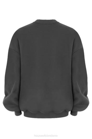 vestiario esso House of CB Felpa girocollo oversize color carbone di Tommy X44T801