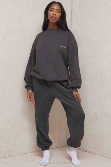 vestiario esso House of CB Felpa girocollo oversize color carbone di Tommy X44T801