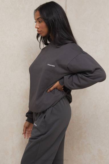 vestiario esso House of CB Felpa girocollo oversize color carbone di Tommy X44T801