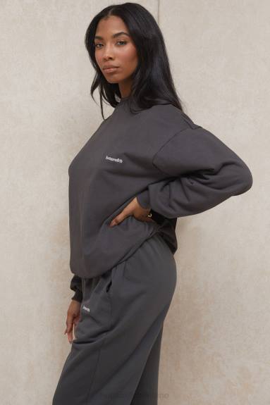 vestiario esso House of CB Felpa girocollo oversize color carbone di Tommy X44T801