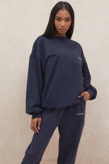 vestiario esso House of CB Felpa girocollo oversize di Tommy Navy X44T800