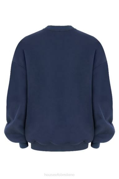 vestiario esso House of CB Felpa girocollo oversize di Tommy Navy X44T800