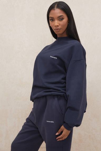 vestiario esso House of CB Felpa girocollo oversize di Tommy Navy X44T800