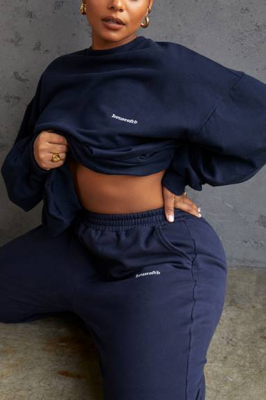 vestiario esso House of CB Felpa girocollo oversize di Tommy Navy X44T800