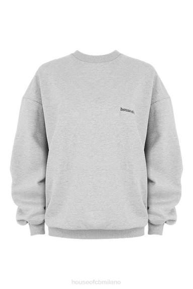 vestiario esso House of CB Felpa girocollo oversize di colore grigio di Tommy X44T803