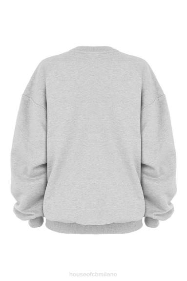 vestiario esso House of CB Felpa girocollo oversize di colore grigio di Tommy X44T803